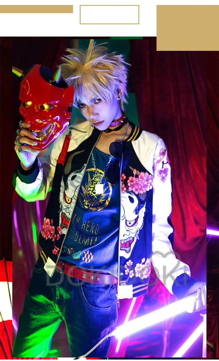 DokiDoki Аниме Косплей Boku No Hero Academy/My Hero Academy Косплей Костюм Doujn Katsuki Bakugou костюм для мужчин Хэллоуин