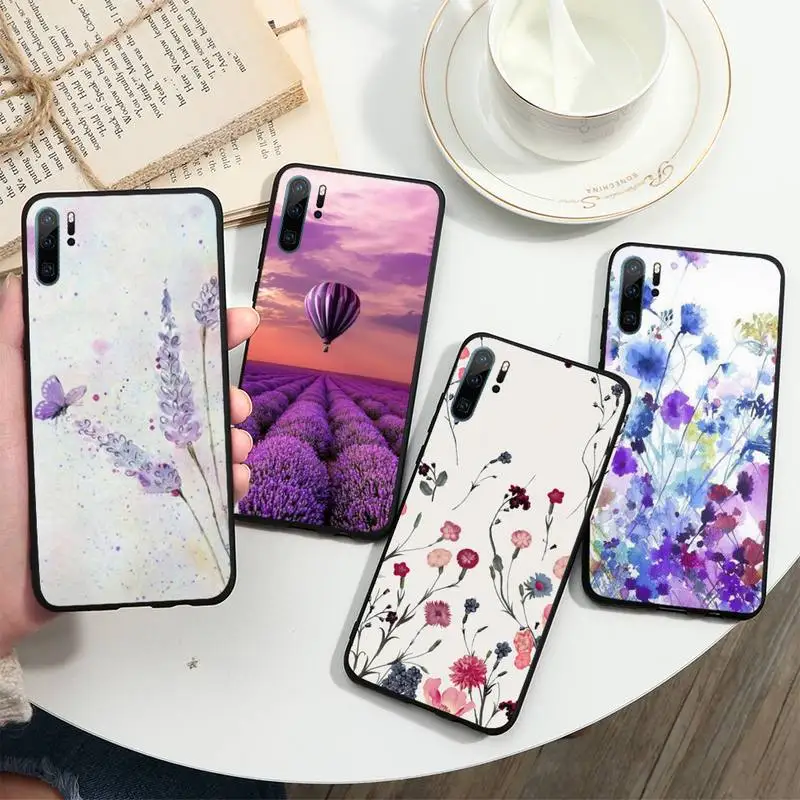 

Watercolor Dandelion Lotus Lavender Phone Case For Huawei honor Mate 10 20 30 40 i 9 8 pro x Lite P smart 2019 nova 5t