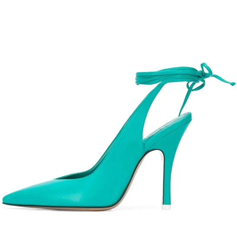 Босоножки женские на высоком каблуке крутые элегантные туфли-лодочки шнуровке