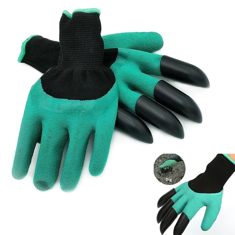 1 пара резиновых садовых перчаток с когтями домашние ручные перчатки пластиковые
