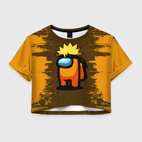 Женская футболка Crop top 3D AMONG US NARUTO|Женские толстовки и свитшоты| |