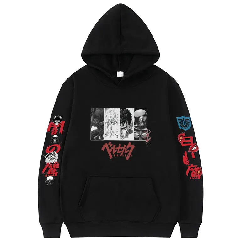 

Anime Berserk Guts Harajuku Cartoon Print Hoodie Men Women Oversize EU Size Hoodies Streetwear Tops Man Casual Hooded Sweatshirt