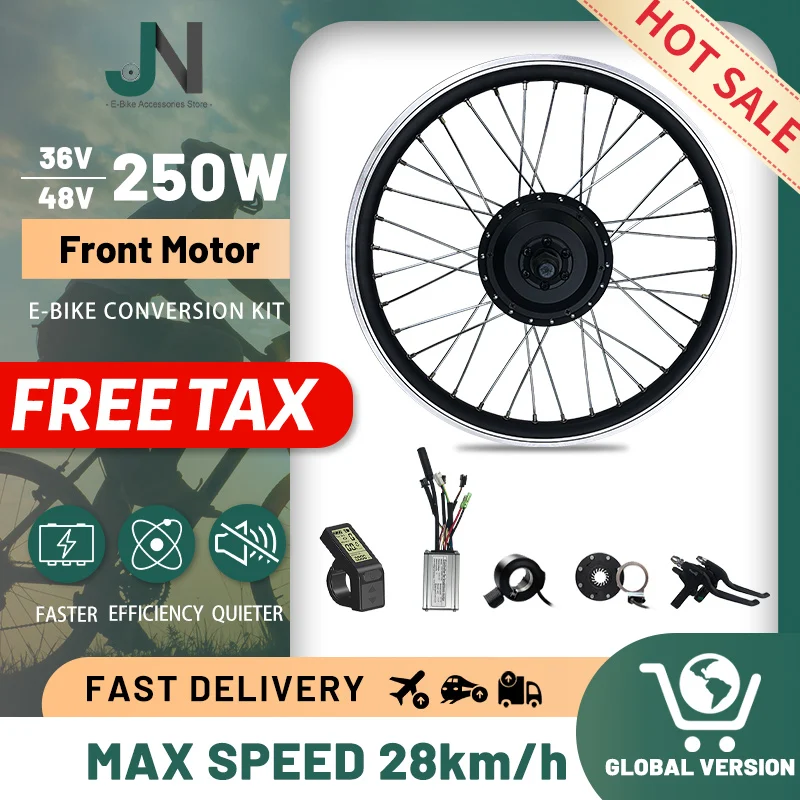

Electric Bike Motor Kit 36V48V 250W Front Brushless Gear Hub Motor 20-29Inch 700C With KT LCD3 Display For EBike Conversion Kit