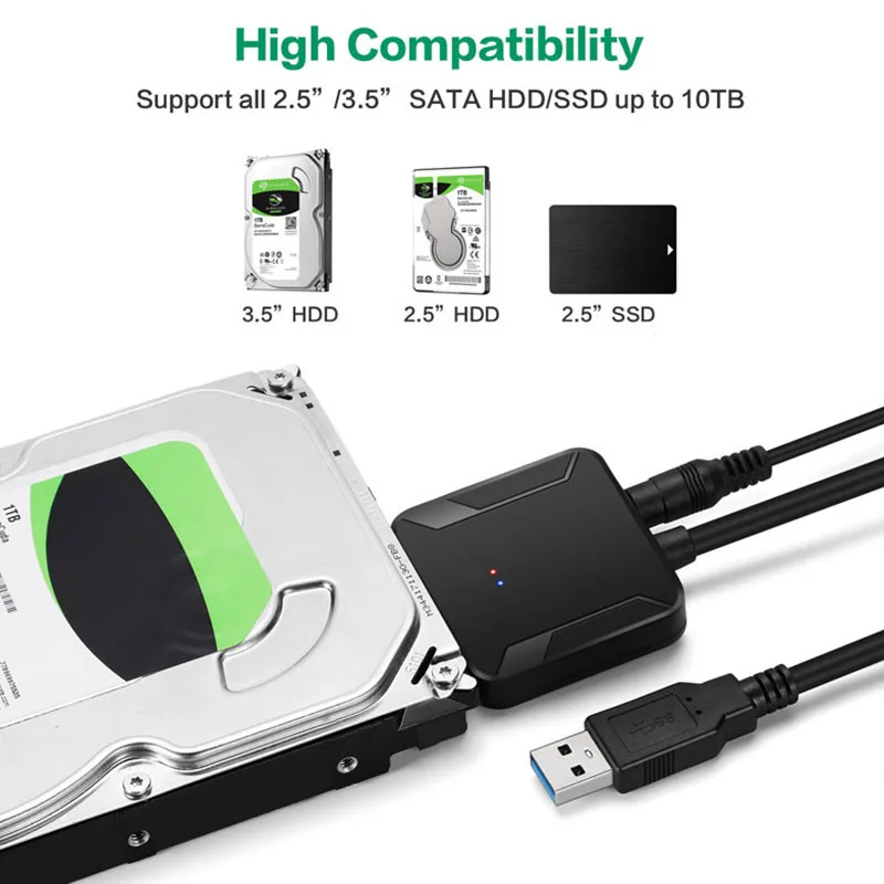USB 3 0 на SATA кабель Высокоскоростная передача 2 5/3 5 HDD SSD конвертер жесткого диска AS99