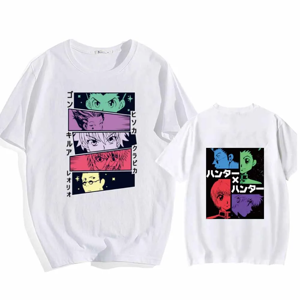 

Популярная белая аниме футболка Hunter X Hunter модная повседневная одежда с круглым вырезом и короткими рукавами