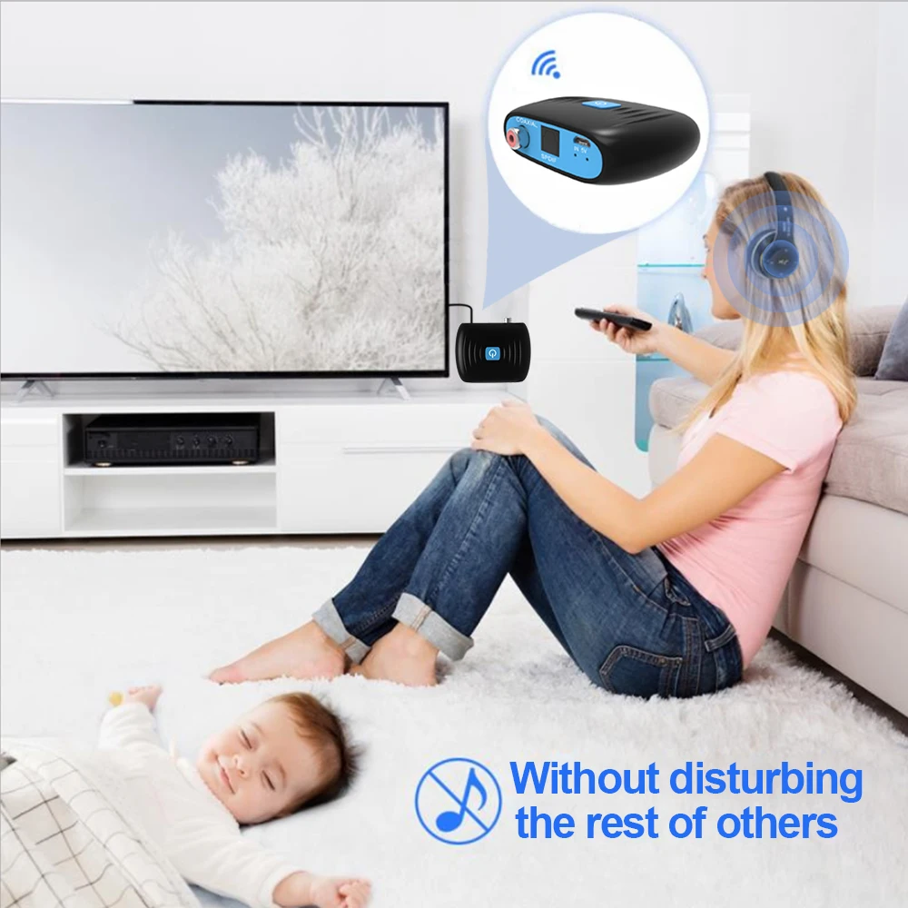 Двухканальный Bluetooth Aptx LL с низкой задержкой цифровой коаксиальный SPDIF Оптический