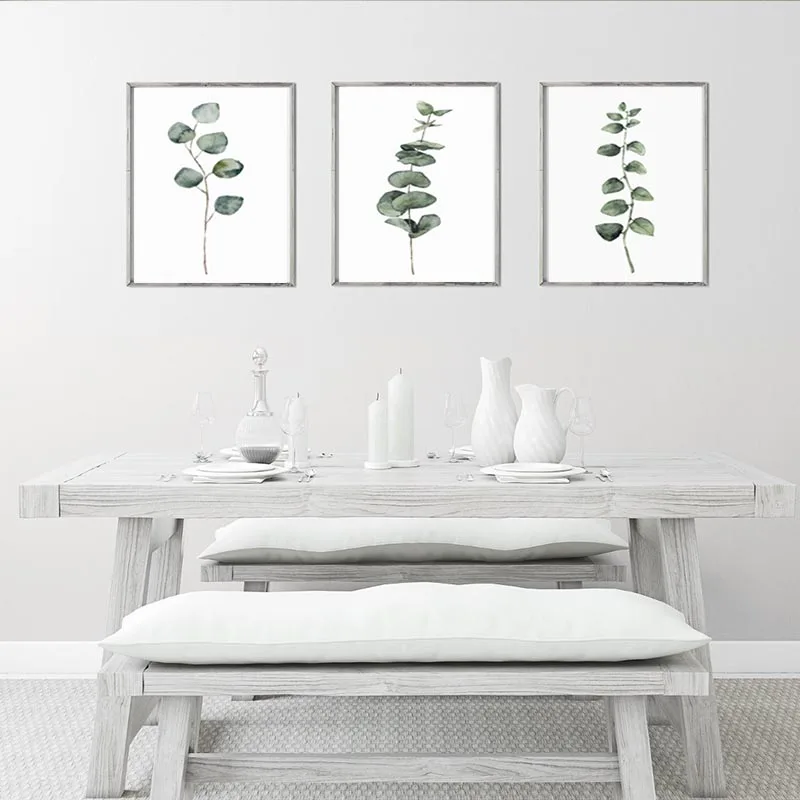 Зелень эвкалипта настенное Искусство Акварель Monstera Холст Картина