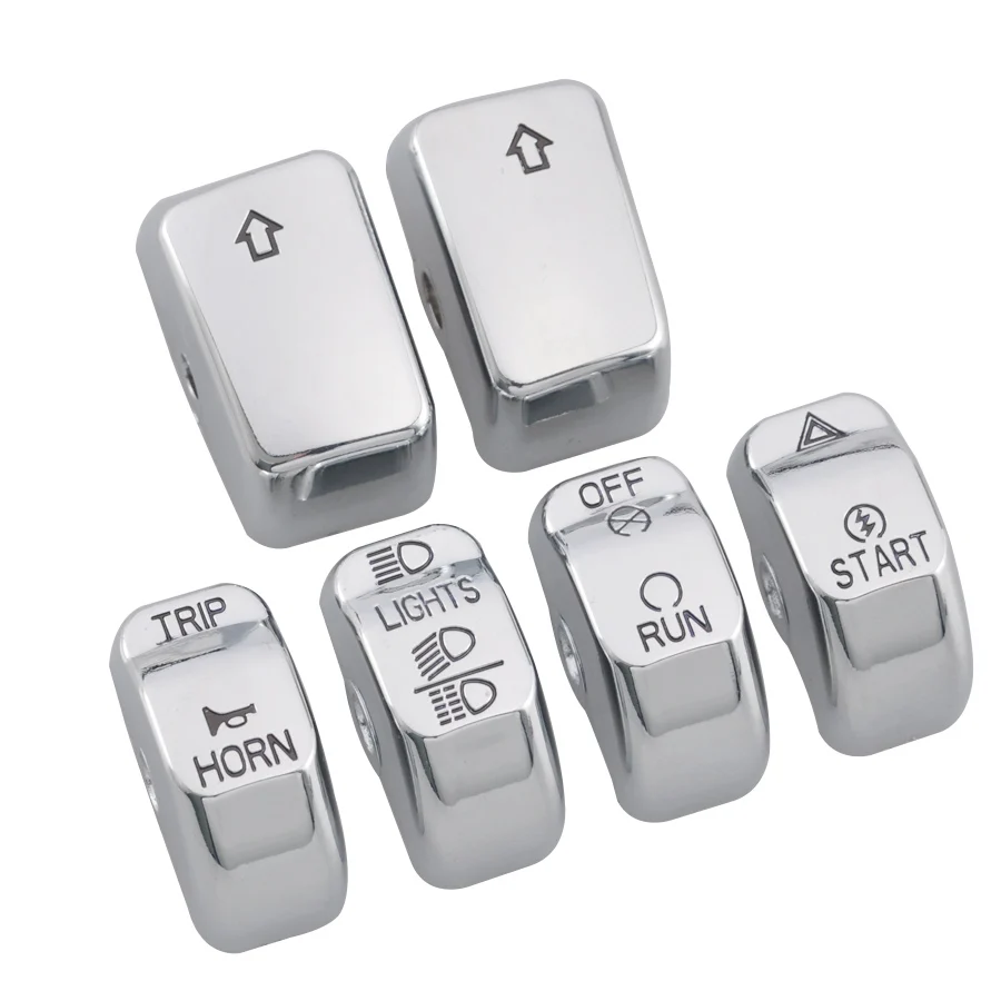 Хромированная Крышка корпуса переключателя мотоцикла + 6 крышек кнопки для