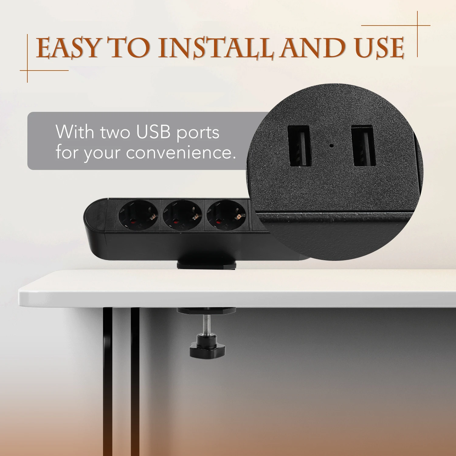 Высокое качество Многофункциональный USB Настольная розетка зажим свободное отверстие настольная офисная Рабочая станция розетки