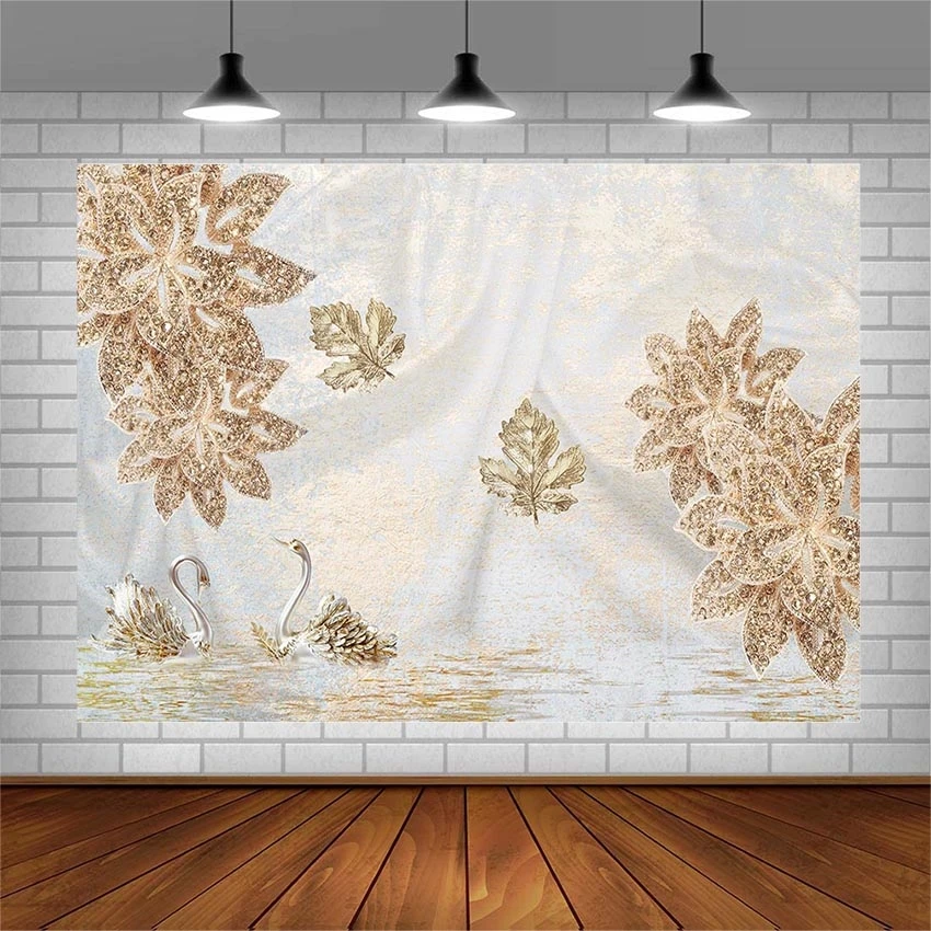

Avezano Photography Backgrounds Swan Flower Embroidery Backdrops For Photo Studio Photocall Photozone Decoration Wallpaper Vinyl