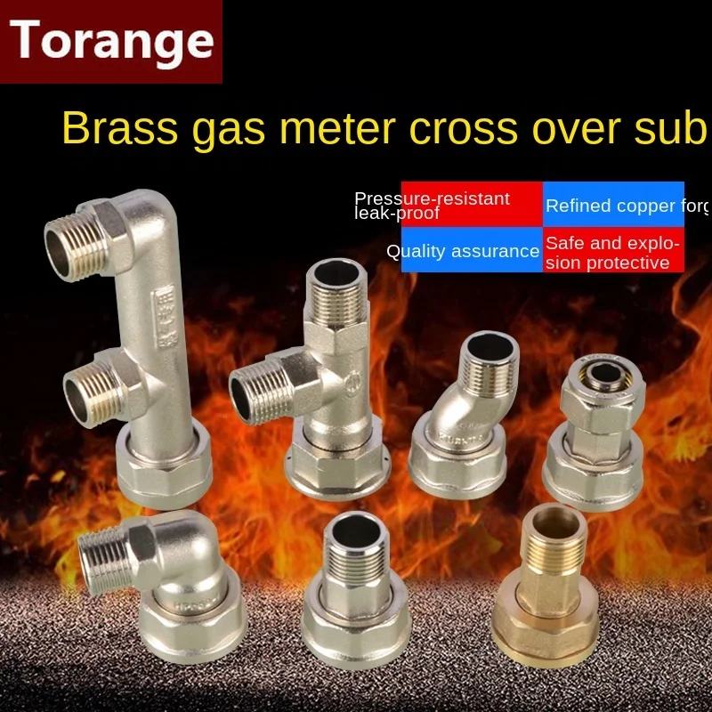 Полностью медный счетчик природного газа передний и задний переходник тройник M30
