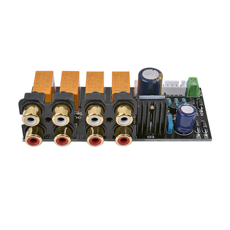 RISE Rca аудио переключатель Вход выбор платы реле 4 двухстороннее сигнала