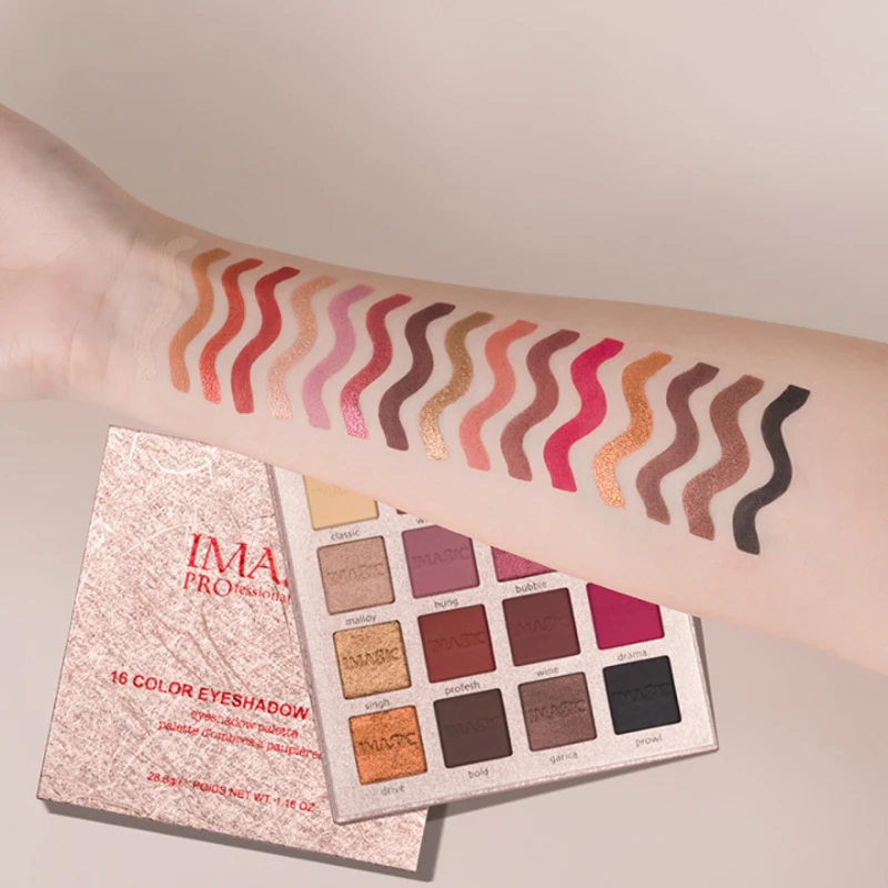 IMAGIC 5 шт./компл. Мерцающая матовая палитра теней 16 цветов s Черная тушь для ресниц