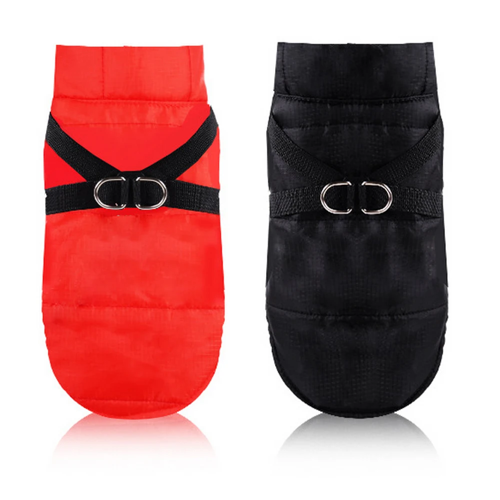 Wterproof теплая куртка для собак с нагрудным ремнем Одежда костюм щенка зимнее