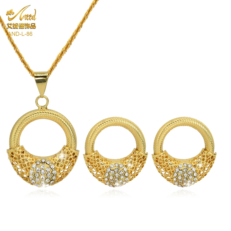 

ANIID Earring And Neckalace Gold Jewelry Set For Women Indian Wedding Bridal Plating Dubai Wholesale Trendy Bollywood Designer