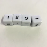 4 pieces number 1 2 3 1 2 3 d6 acrylic white dice 6 sides 16mm dices for board game dice