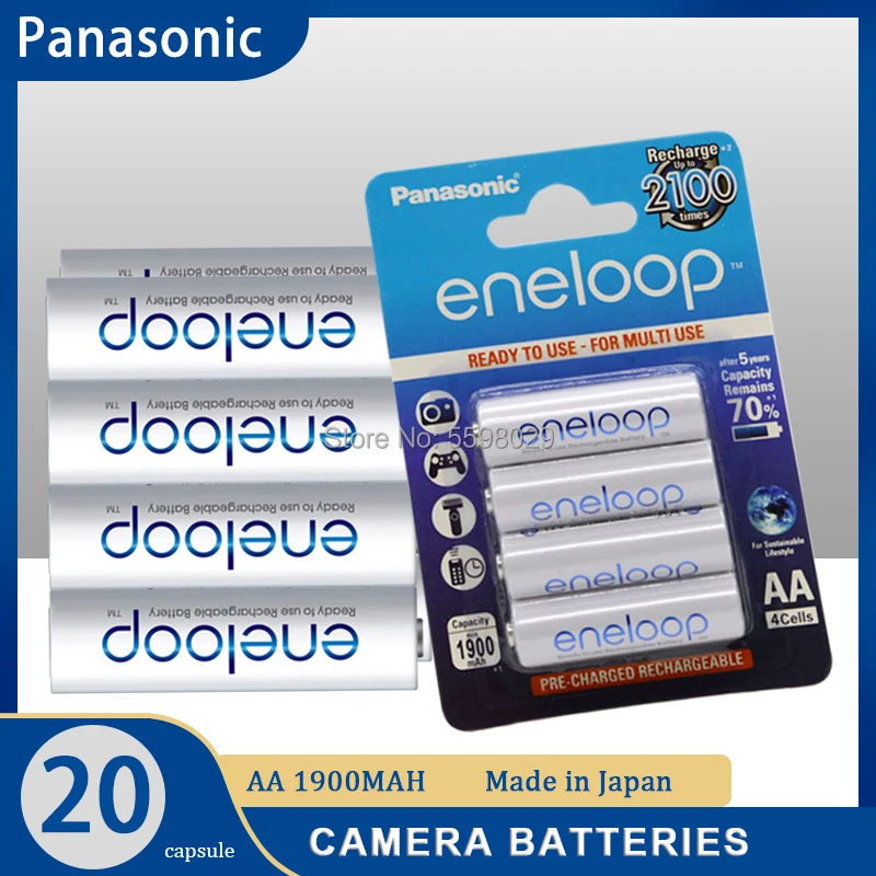 20 шт. Eneloop panasonic оригинальный AA перезаряжаемый аккумулятор 1 2 в 1900 мАч