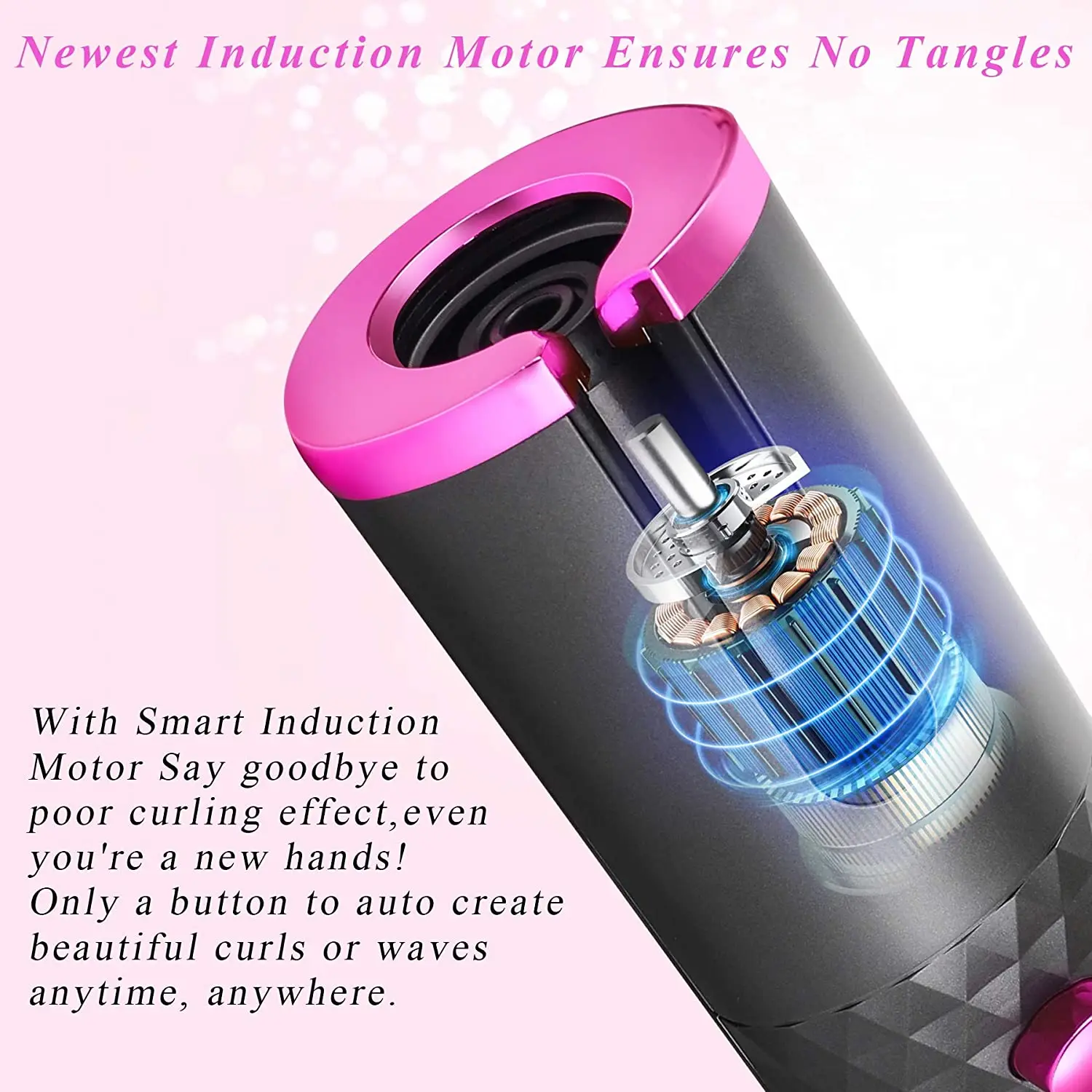 

Auto Cordless Hair Curler Portable Wireless USB Rechargeable Curling Iron Ceramic Curler Wand Automatic Rotating Styling Tools
