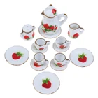 Горячая Распродажа 15 шт.компл. 1:12 миниатюрная посуда для кукольного домика фарфоровая керамическая тарелка для чайной чашки