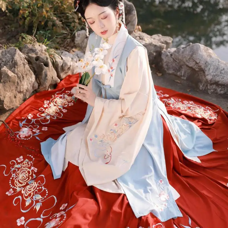 

Костюм древней принцессы, изысканная вышитая одежда ханьфу, Китайская традиционная танцевальная одежда династии Хань, сказочный Косплей