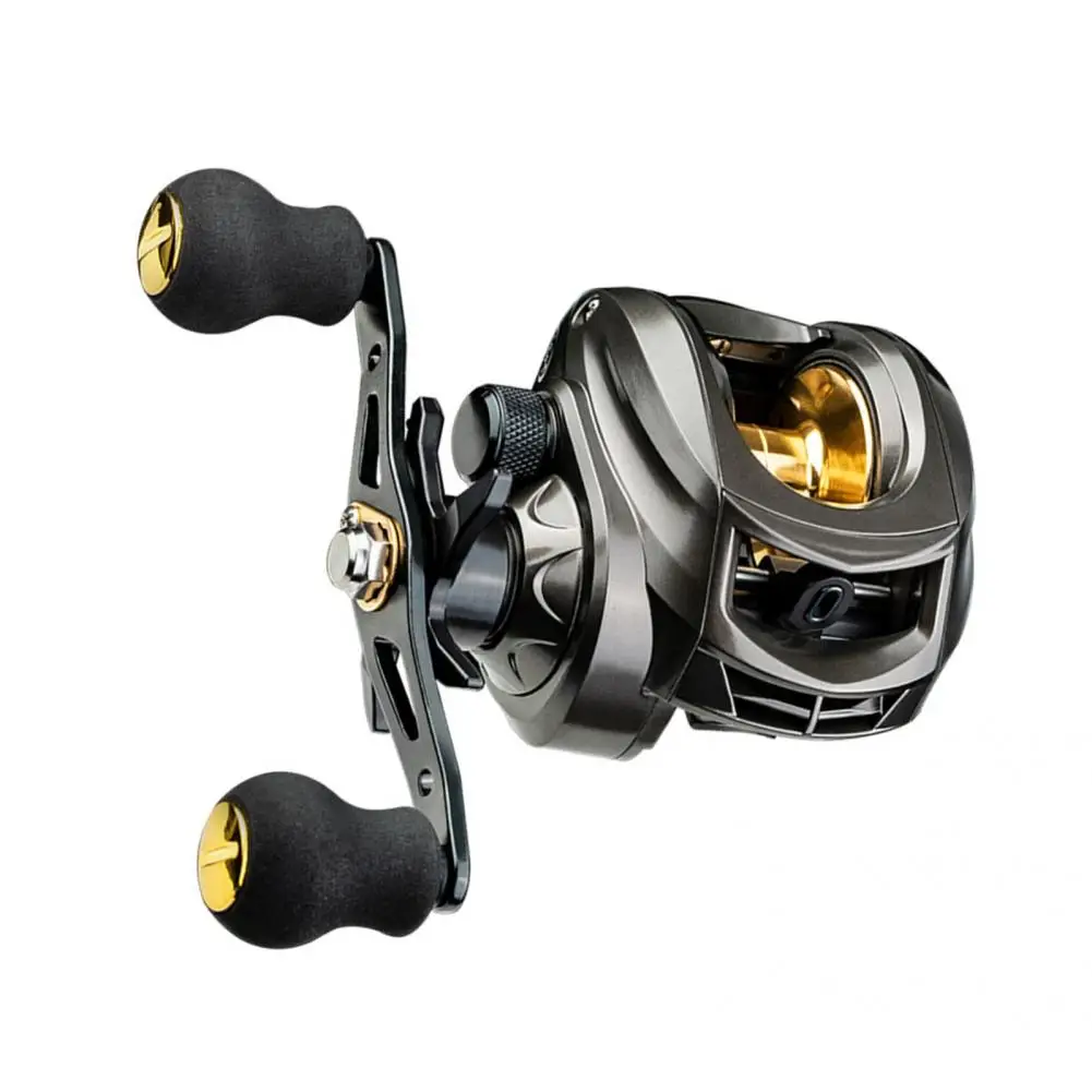 

AK2000 Magnetic Brake Fishing Reel Rotating Button 12 Gears Baitcasting Explosion-Proof Line Water Drop Wheel for Outdoors