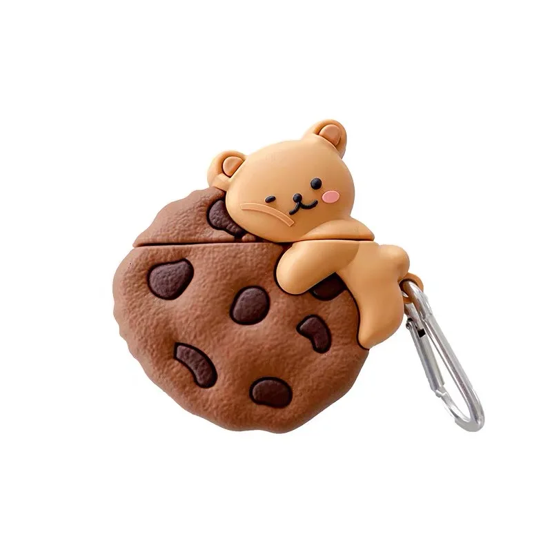 Для AirPod 2 Чехол 3D мультфильм cookiers медведь Мягкий силикон Беспроводной наушники