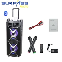 60w stage light outdoor bluetooth speaker column sound amplifier subwoofer bass loudspeakers trolly speaker aux fm usb for party