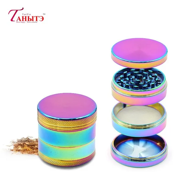 40MM 1pcs 4-layer Aluminum alloy  Herbal Herb Tobacco Grinder  Man Smoking Tobacco  Crusher Process stainless steel grinder