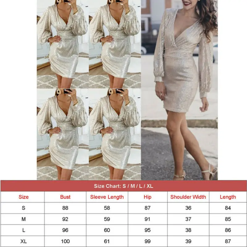 Женское повседневное платье с глубоким вырезом и длинным рукавом офисная одежда