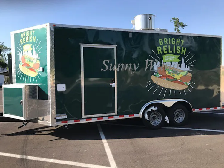 Электрический прицеп для фаст-фуда мобильная кухонная фритюрница из нержавеющей