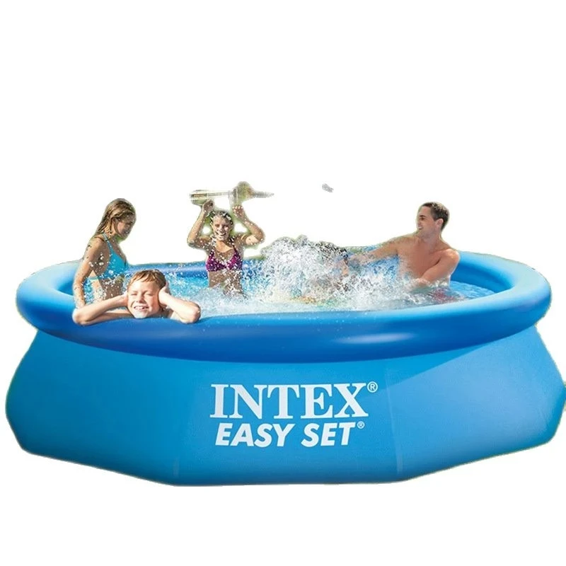 INTEX Round Inflatable Swimming Pool Set Pipe Rack Pond Large Family Adult Pools Children's Play toys Pool blue Piscina