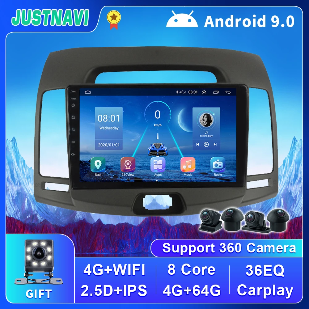 

For Hyundai Elantra 4 HD 2006-2011 Car Radio Multimedia Video Player Navigation GPS Android 9.0 2din Car Radio No DVD CD Player