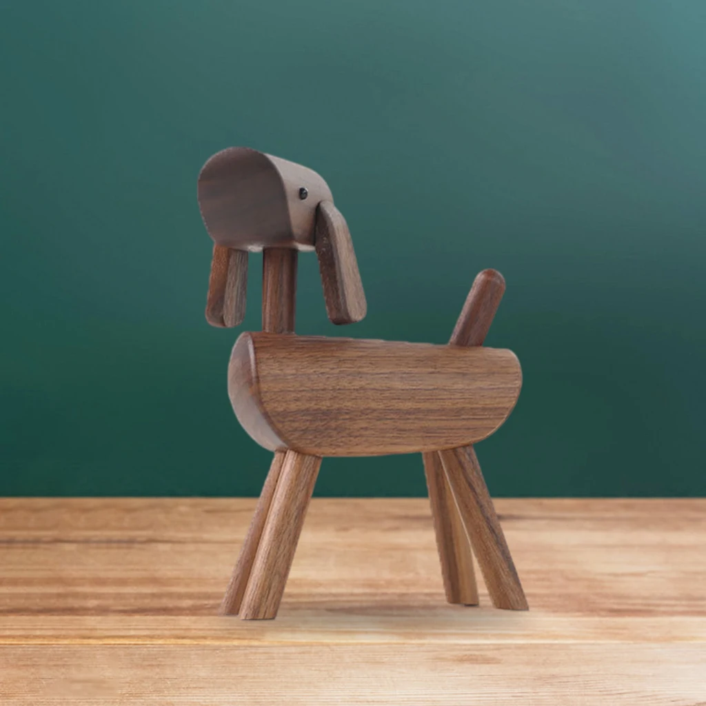 Деревянная Статуэтка собаки статуэтка для домашнего декора щенок влюбленных