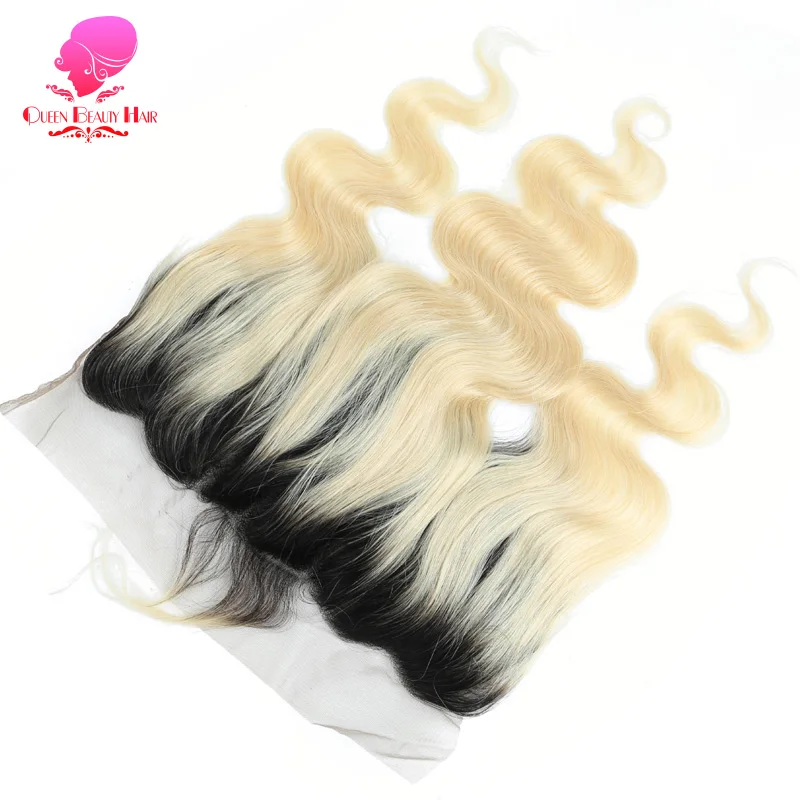 QUEEN BEAUTY 13x6 фронтальная часть шнурка Омбре блонд 1B 613 объемная волна бразильские