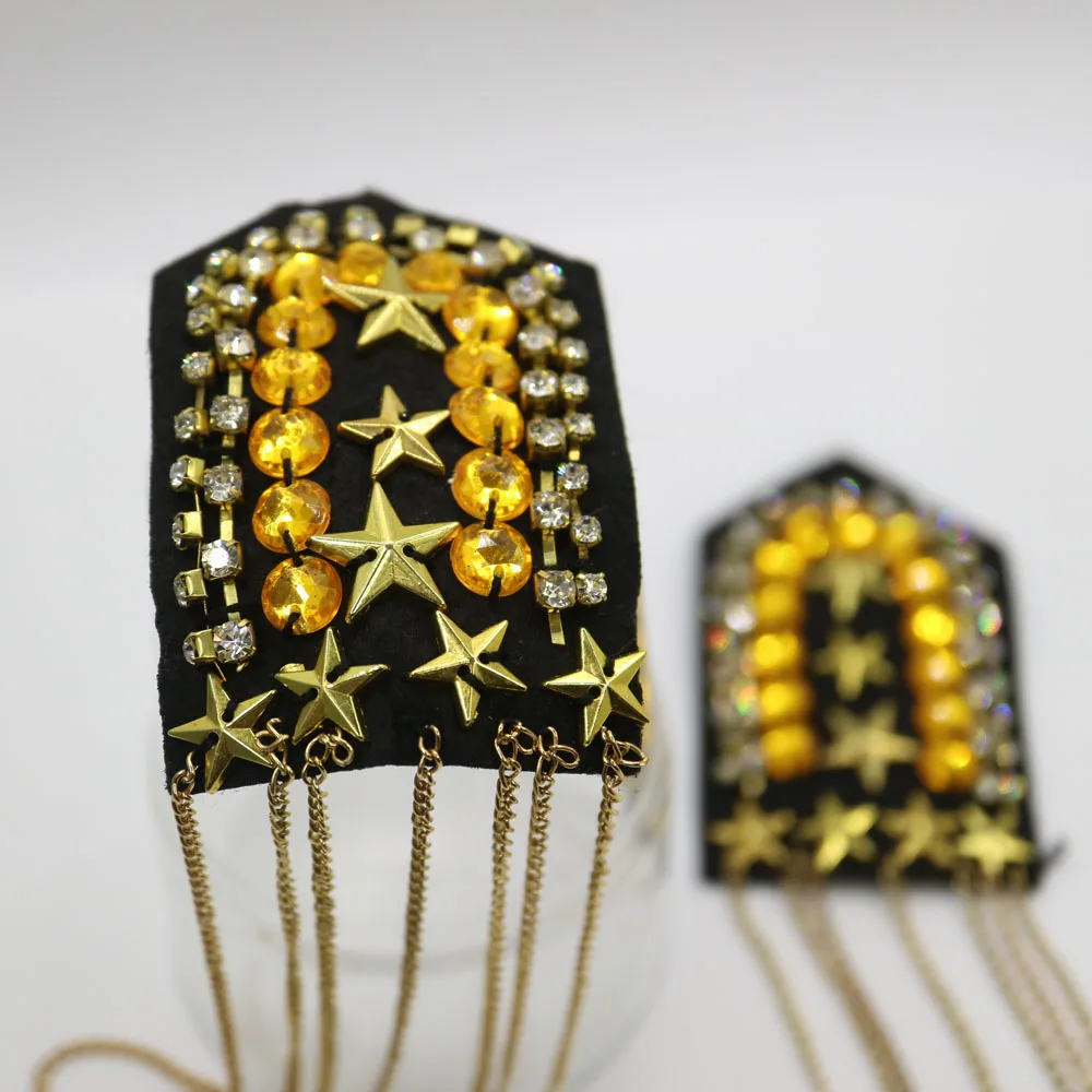 Эполета из бисера для одежды в стиле панк пальто костюма модная аппликация