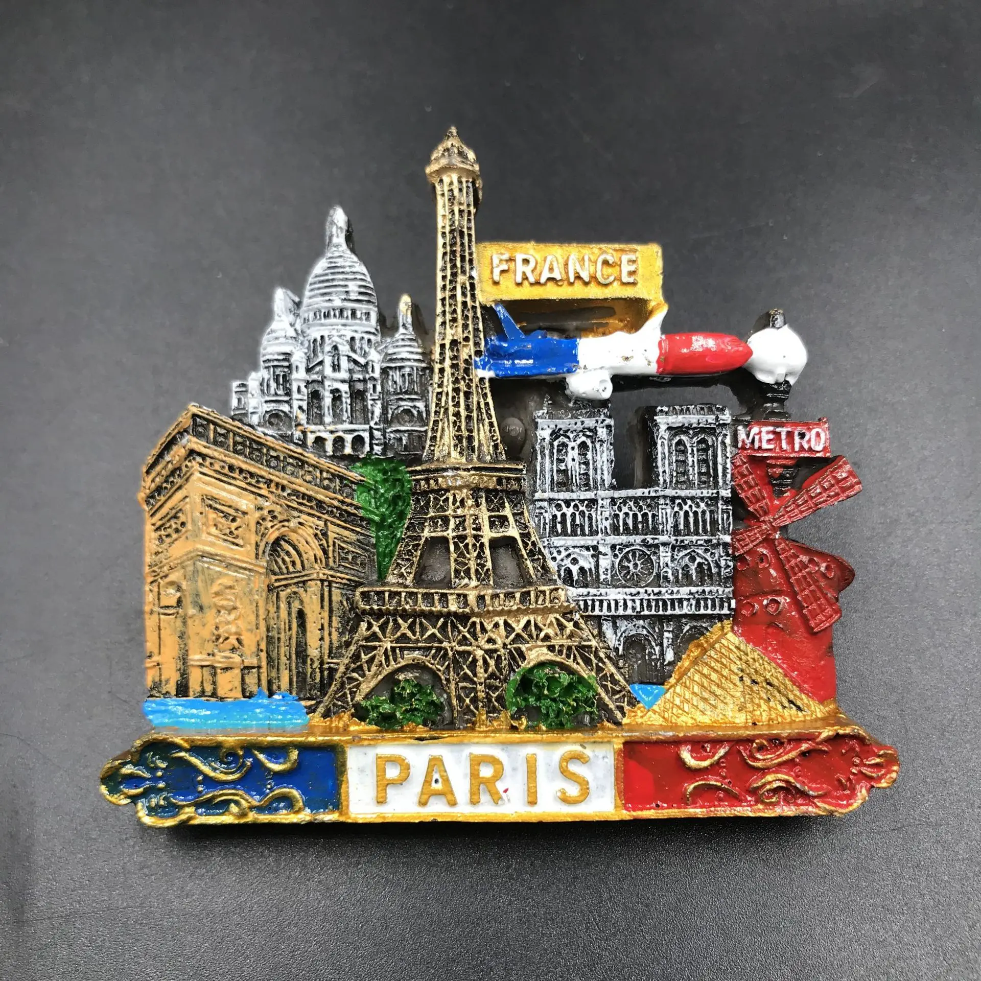 Франция Париж EiffelTower смолы холодильник наклейки 3D Сувенирный плоский магнит на