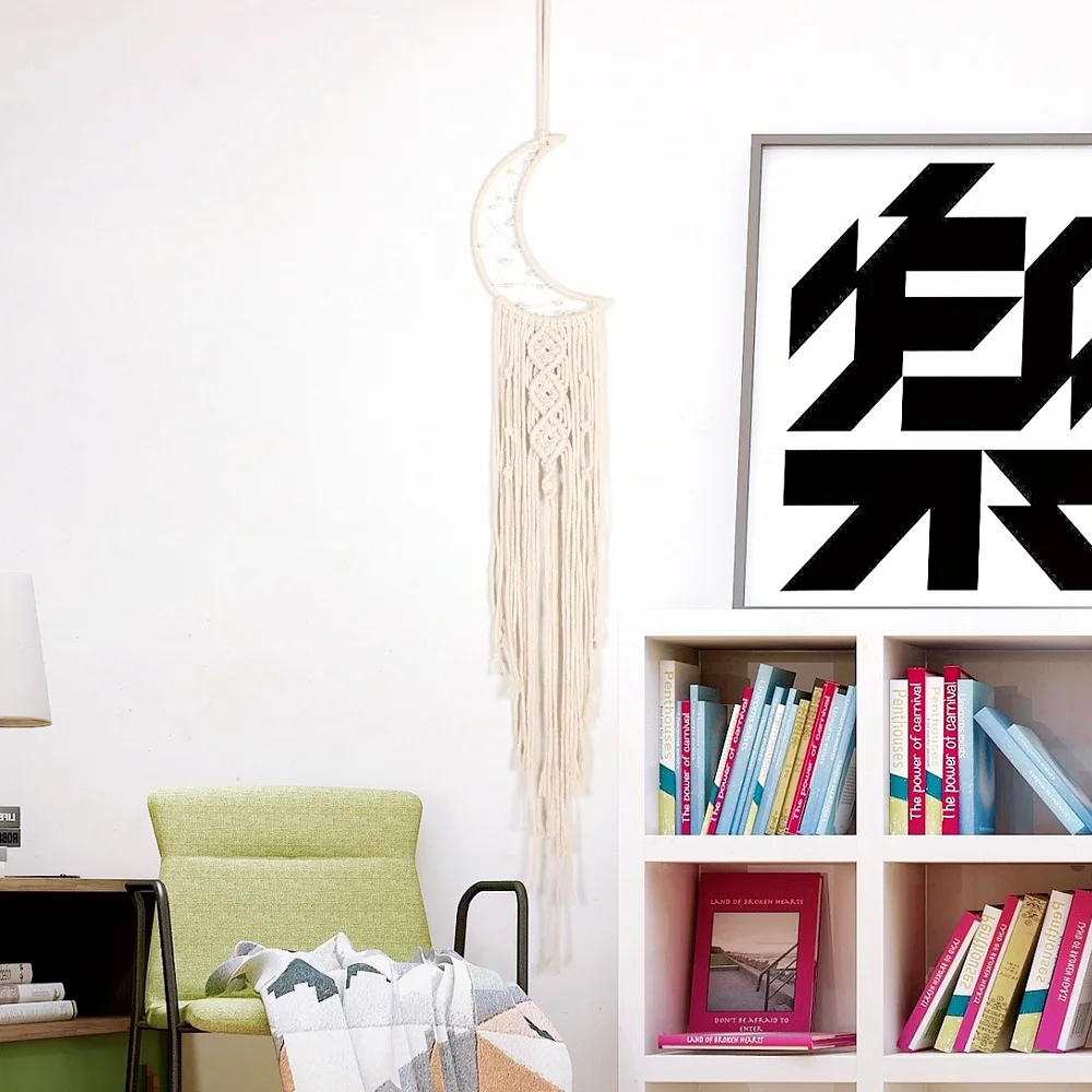 

Hand-woven Tapestry Moon Decoration Pendant Creative Home Wall Hanging Simple Modern Room Wall Decoration