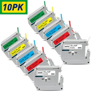 uniplus 10pk 231 631 color set 9mm 12mm compatible brother mk label tape m k231 for brother pt 70 pt 80 pt 85 pt 90 label maker free global shipping
