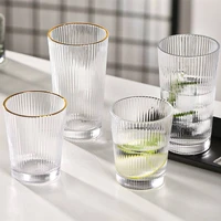 brief pinstripe transparent glass mugs coffee mug milk tea office cups drinkware the best birthday gift for friends
