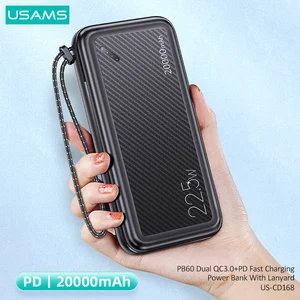 usams 20000mah 22 5w pd3 0 qc3 0 fast charging power bank for iphone huawei xiaomi samsung tablet type c port external battery free global shipping