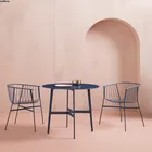 Обеденный стул в скандинавском стиле, минималистичное уличное кресло со спинкой для балкона, железное ажурное обеденное кресло, кухонная мебель