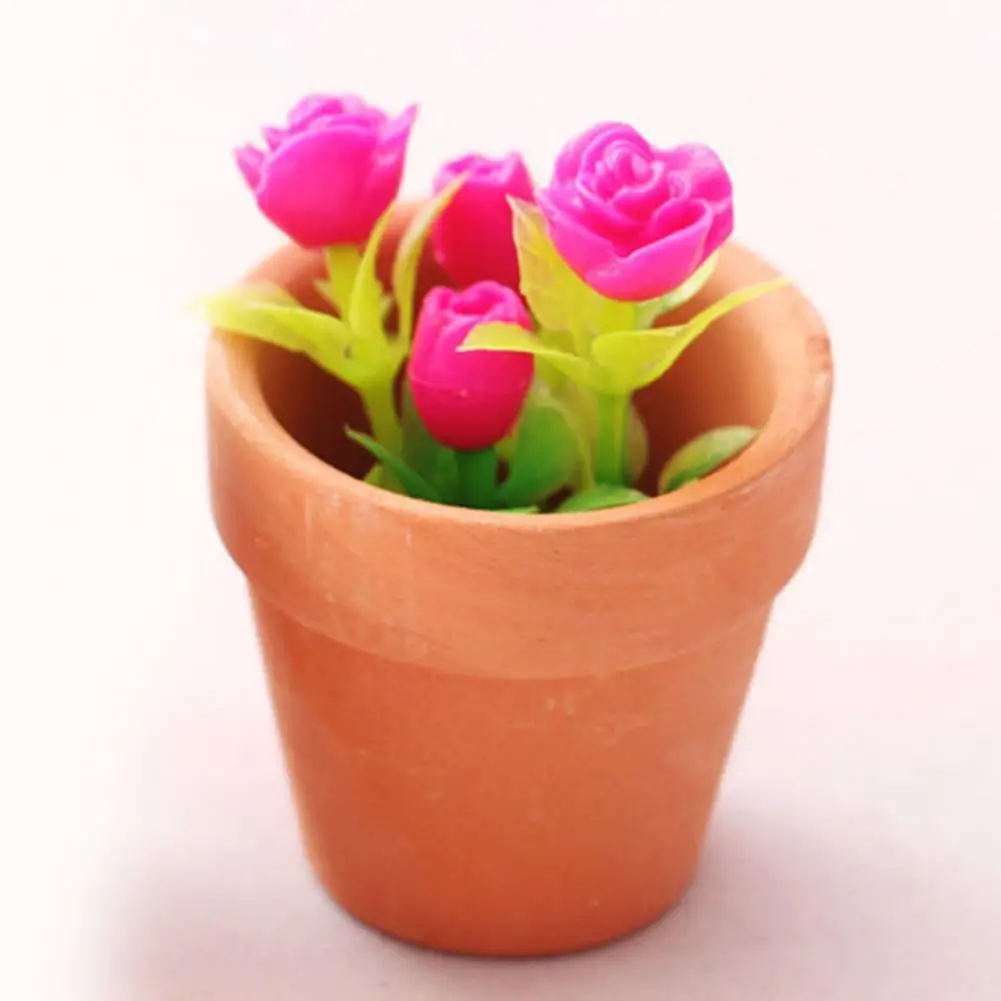 

Dollhouse Flower Handmade Dollhouse Green Plant Rose Dollhouse Plant Material
