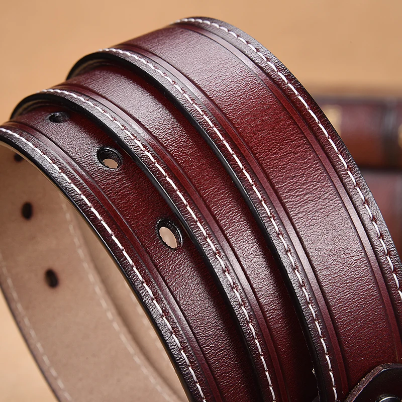 【DWTS】Women Belt Designer Female Genuine Leather Belts For Women Strap Pin Buckle Fancy Vintage for Jeans | Аксессуары для