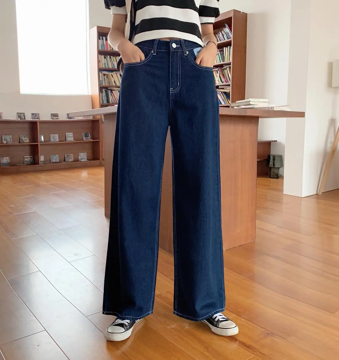 

Woman Jeans High Waist Clothes Wide Leg Denim Clothing Blue Streetwear Vintage Quality 2020 Fashion Harajuku Straight Pants