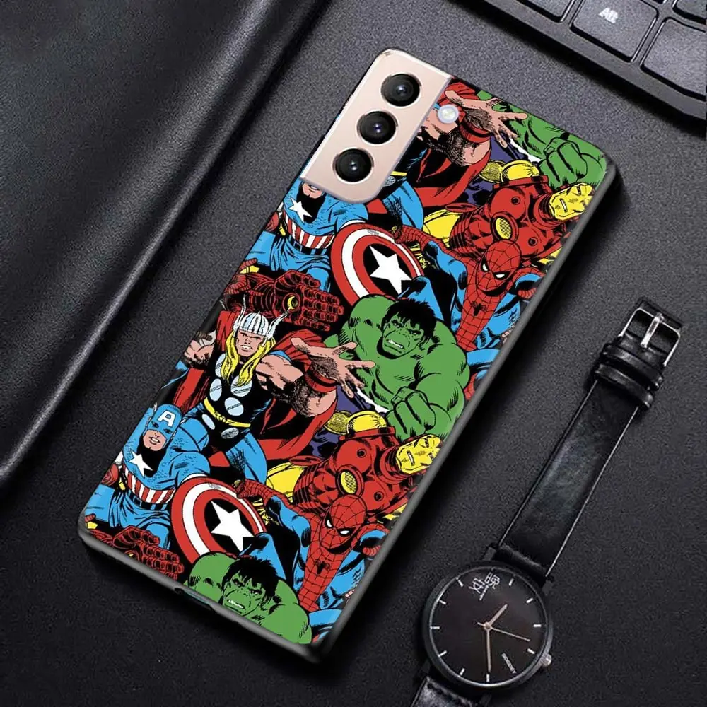 Case For Samsung Galaxy S20 S21 FE Ultra 5G S20 S10 Lite S8 S9 Plus S10e S7 Edge Shell Marvel Superhero Animation Cute Sticker images - 6