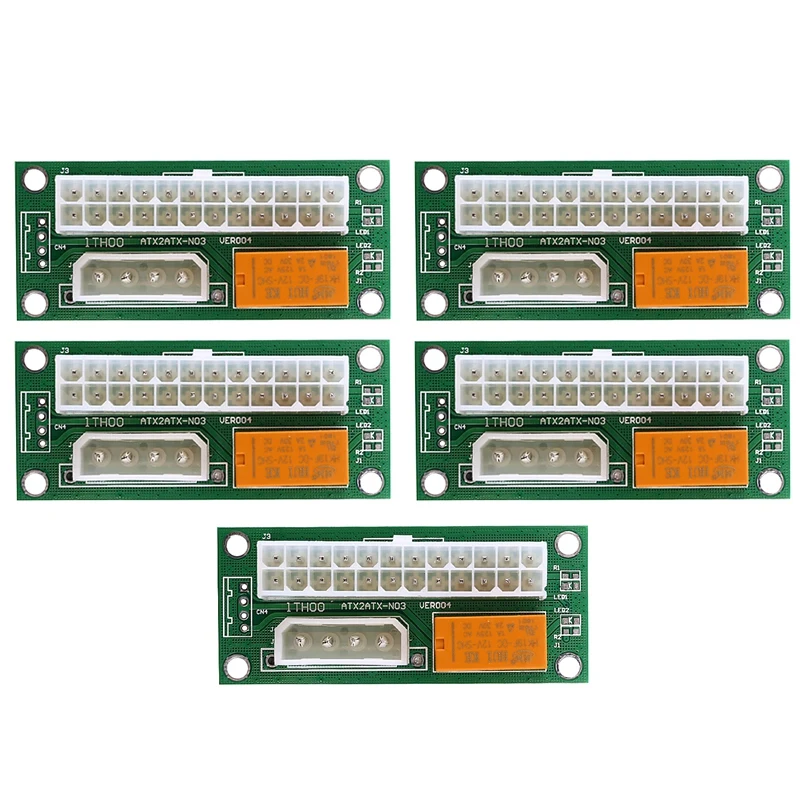 

(5 Pcs)Dual PSU Power Supply Sync Adapter Add2Psu ATX 24Pin to 4Pin Molex Synchronous Connector Riser Cable Miner Mining
