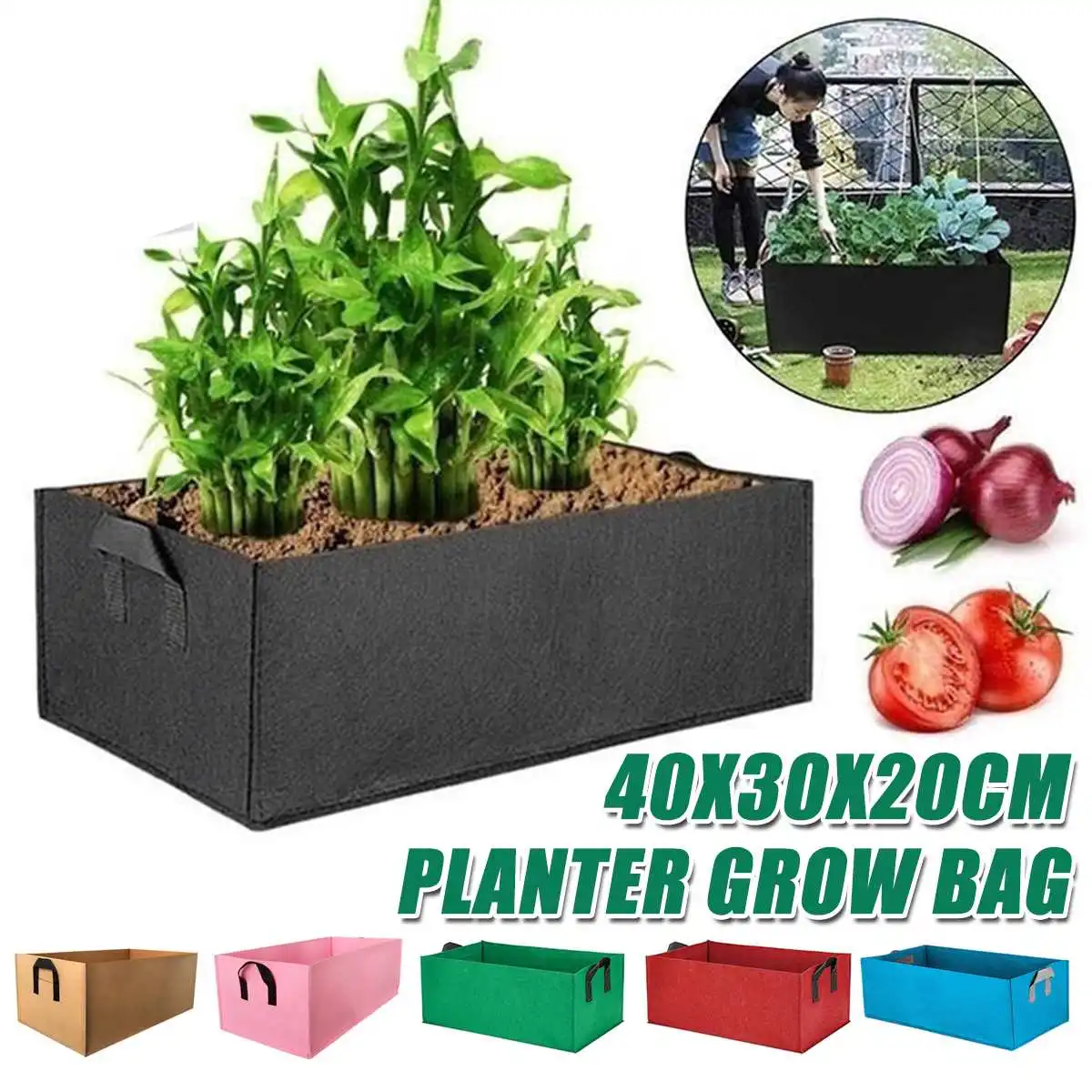 

Planting Container Grow Bags 4 Sizes New Fabric Raised Garden Bed Breathable Felt Fabric Planter Pot Environmentally Bags