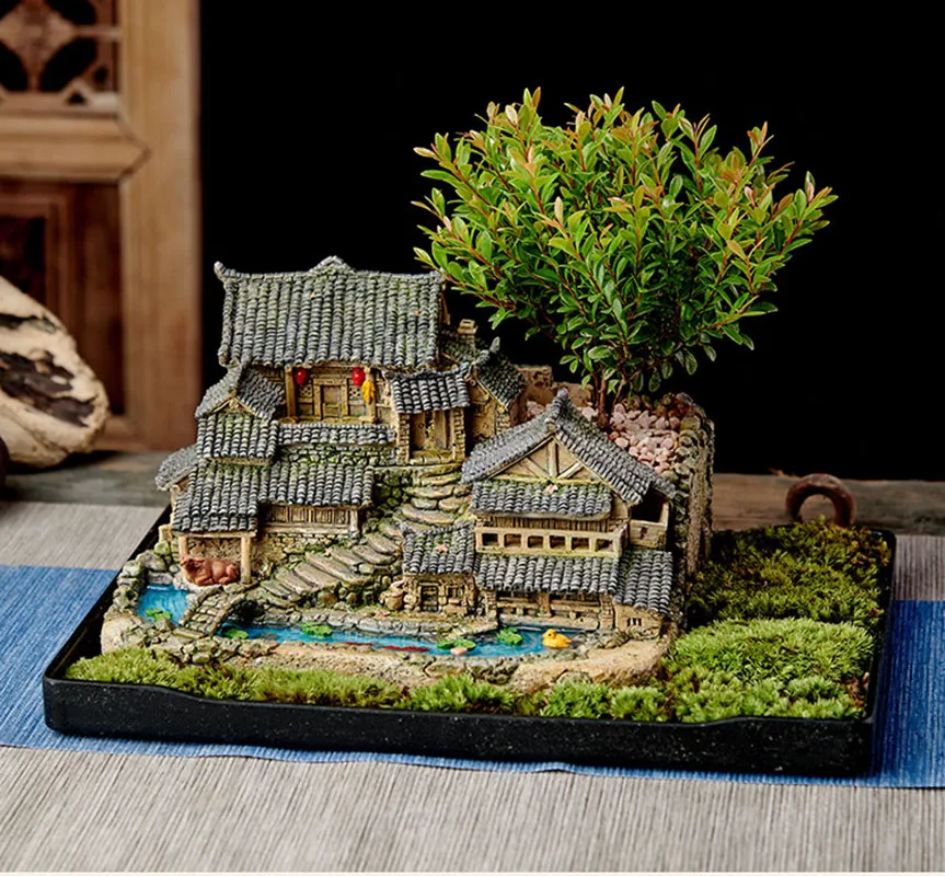 

Moss landscape small house pot landscape creative asparagus pot, calamus bonsai pot,Garden decoration ,aquarium decoration