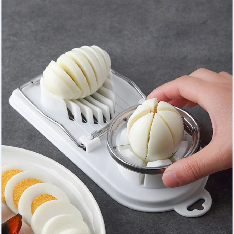 

Hot Sale 2in1 Multifunctional Egg Cutter Stainless Steel Egg Slicer Slicing Gadgets Kitchen Accessories Egg Strawberry Shredder