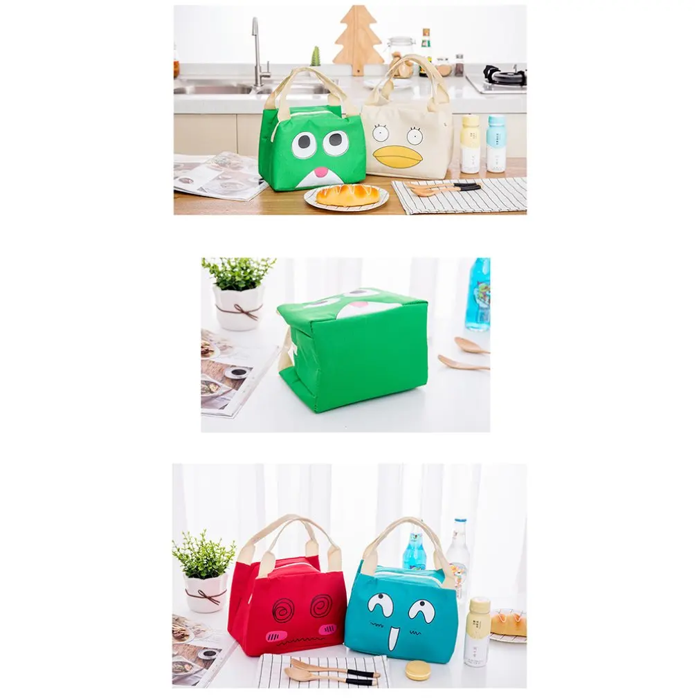 

Student Kid Lunch Bag Thermal Bag Cooler Handbag Food Neutral Cartoon expression Outdoor picnic Multifunction Bag
